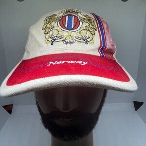 NORWAY embroidered gold trim coat of arms vintage baseball cap golf hat